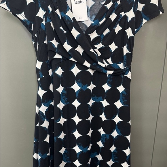 Leota Black and White Polka Dot Midi Dress - Picture 3 of 4